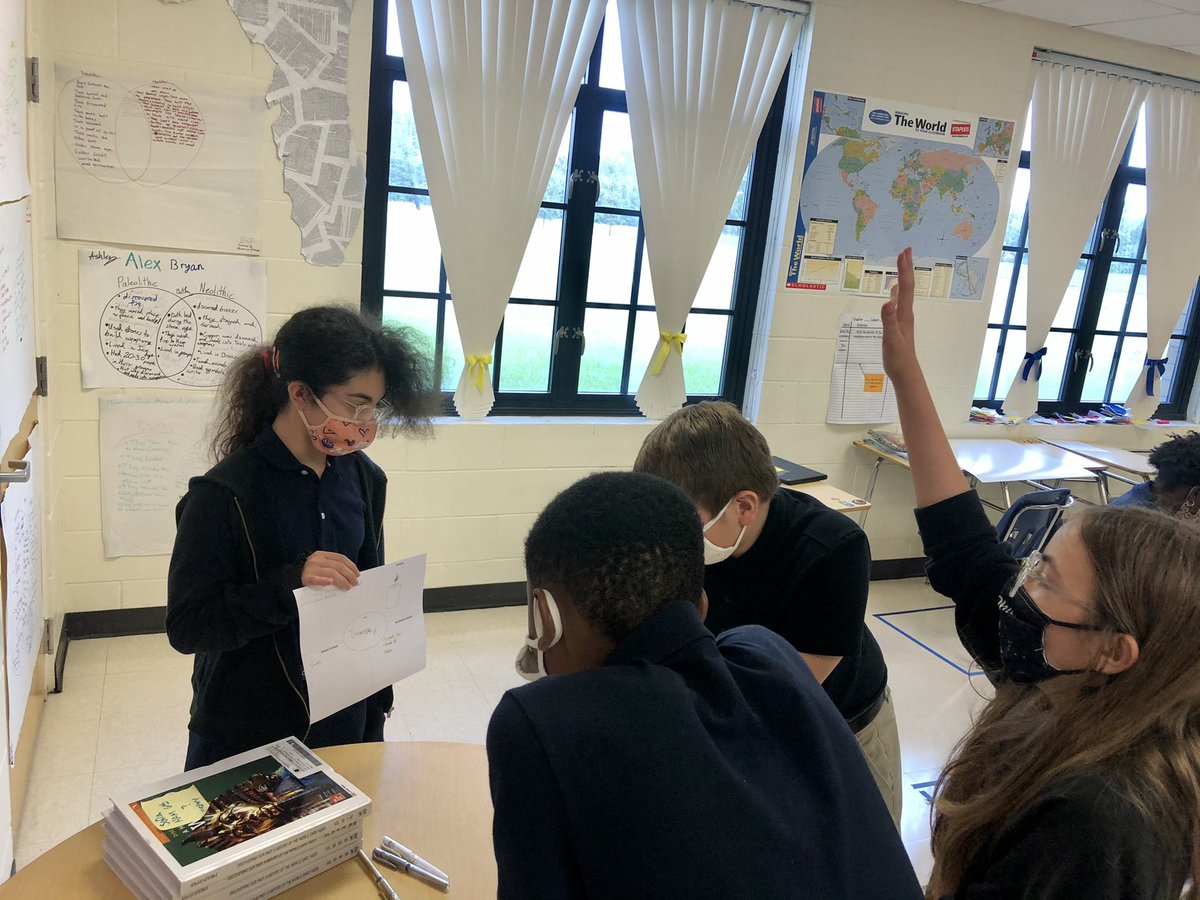 PreeceOfHistory's tweet photo. Socially distant, but still working together! Centers began independently, then students used the last 10 minutes to partner up and present the Frayer Model of their vocabulary word to their small group. @HorizonAcadFL @theREALDonMaier https://t.co/Wq9ge8UTHu