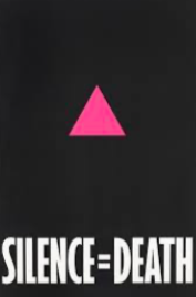 Haring was well known for his activist art during the AIDS crisis. he often used the pink triangle. the pink triangle was used to identify queer people by the nazis and was reclaimed by activists in the 1980s. first three are haring, last one is the poster for NYC AIDS collective