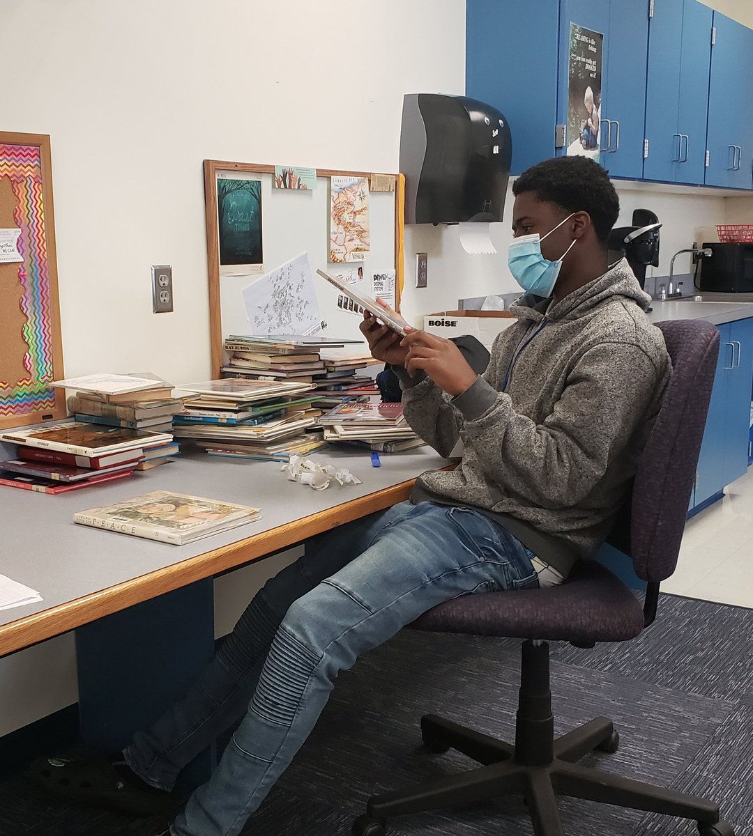 A Media Office Aide working hard to help me get the CMS Library in ship-shape!! Thanks, D.! <a href="/cmspartans/">Campbell Middle</a>

🙂 Mrs. McCoy