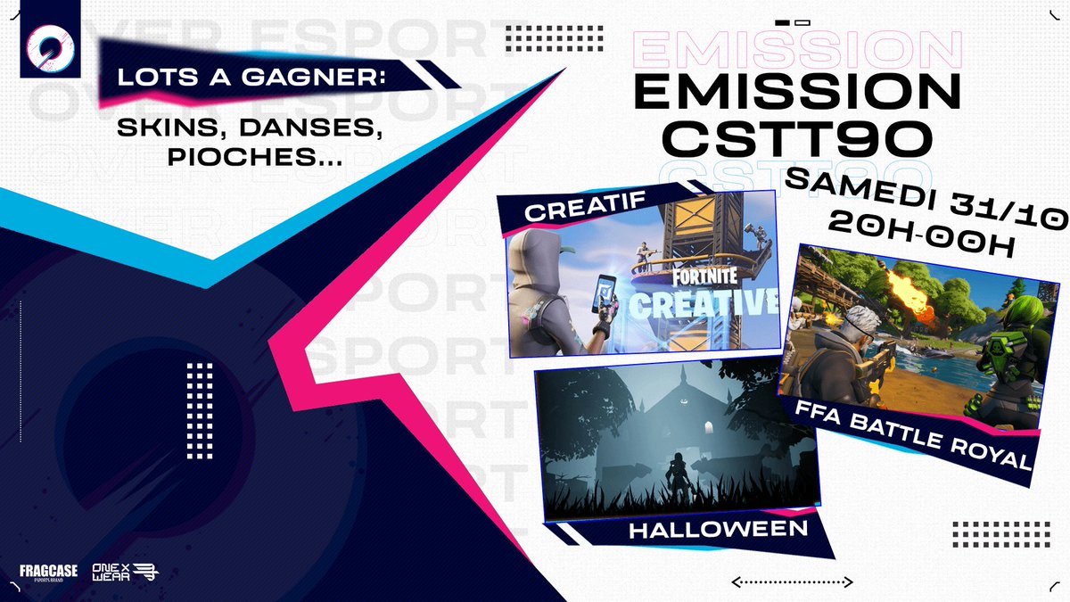 OverTV_'s tweet image. Demain de 20h à minuit retrouvé une émission animée par @cstt9o sur fortnite 😜

Les épreuves :

- Du créatif ⚒️
- Duu FFA battle royal ⚔️
- halloween 👻

Avec de nombreux lots à gagner comme des skins ou des danses par exemple 😁

Que le ou la meilleur(e) gagne 😋

#OVERWIN