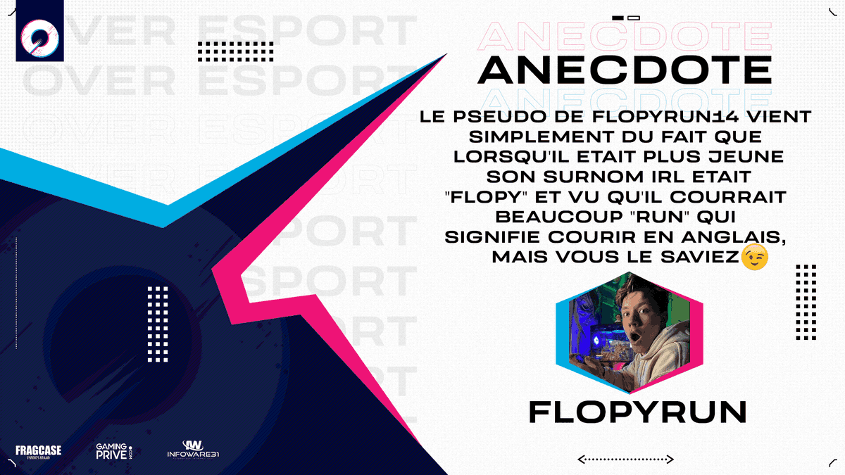 OverTV_'s tweet image. Anecdote du soir, bonsoiiir 😁

Comme tous les vendredis voici l'anecdote, et c'est fois ci c'est au tour de @Flopyrun14 avec une histoire bien marrante pour son pseudo 😋

Bonne lecture 😉

#OVERWIN #OVERANECDOTE