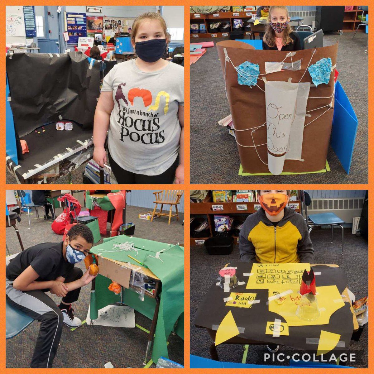 MsWalkama's tweet image. We had a “Desk Costume Contest” in 4th grade today.  There were some very creative designs! #lionpride