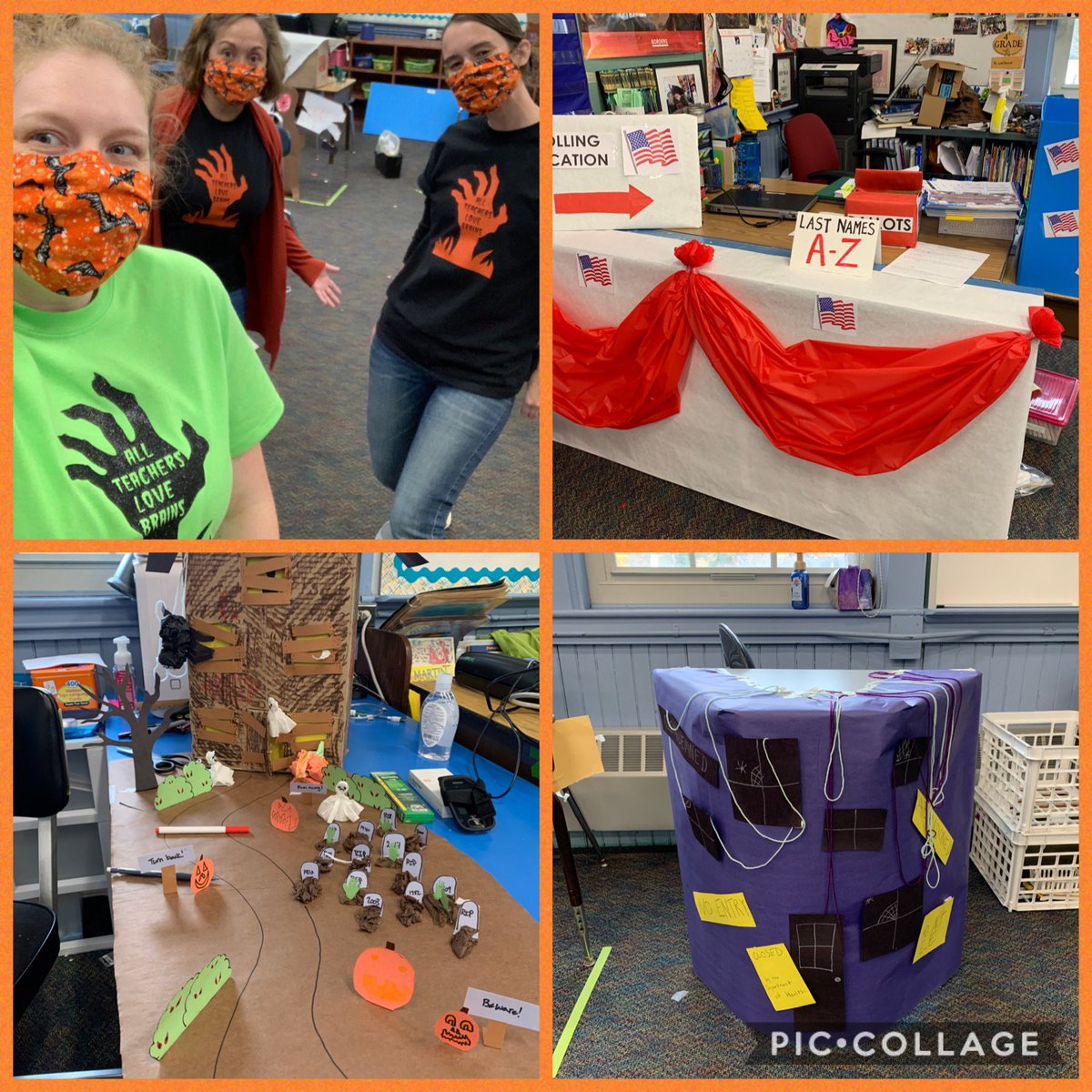 MsWalkama's tweet image. We had a “Desk Costume Contest” in 4th grade today.  There were some very creative designs! #lionpride