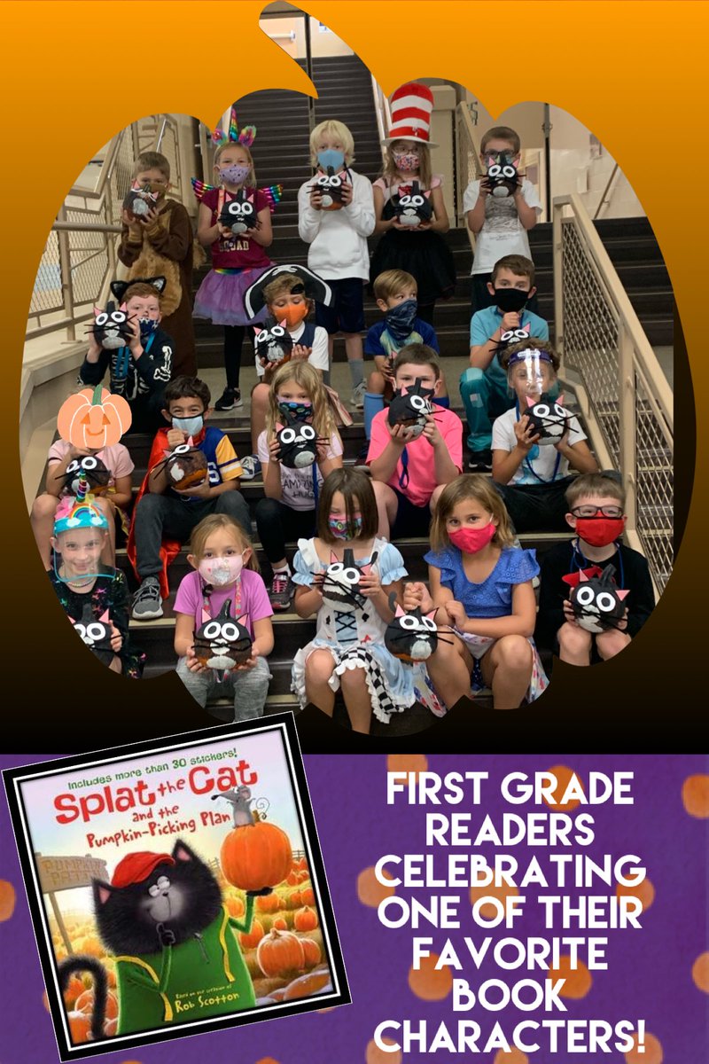 becca3313's tweet photo. These First Grade Readers had a blast celebrating one of their favorite book characters by making Splat the Cat pumpkins! #welovetoread #splatthecat #tegacaytitans https://t.co/dB9xJmB9B2