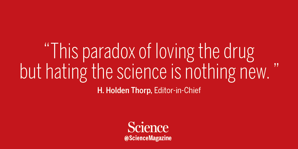 "The same politicians who are criticizing public health guidance are praising vaccines and antibodies without acknowledging that they come from the same principles and researchers as masks and social distancing."

A new #SciMagEditorial from <a href="/hholdenthorp/">Holden Thorp, dormant account</a>: fcld.ly/wkk7i1w