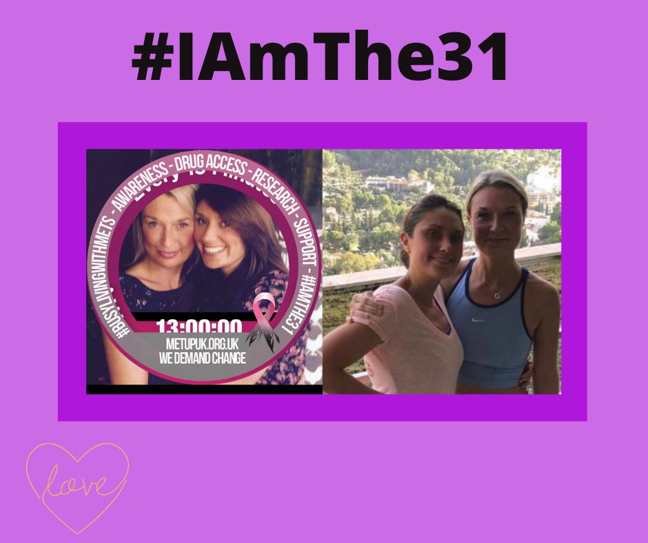 Day 30: #IAmThe31

Today’s post is about mine and my sister’s experience of breast cancer.  See post bit.ly/2JlFkD5

#IAmThe31 #BCAM #BreastCancerAwarenessMonth #BreastCancer #SecondaryBreastCancer #MetastaticBreastCancer #BusyLivingWithMets
<a href="/METUPUKorg/">METUPUK</a> 
<a href="/abcdiagnosis/">Jo Taylor BEM</a>