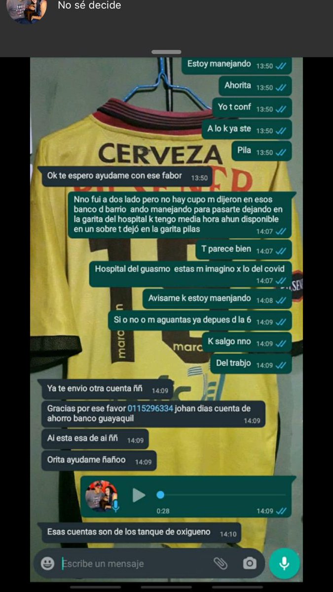 BarceMurfi_SA's tweet photo. @Sitio_Amarillo @BancoGuayaquil @MrLinkEc @Belliiisima89 @PedritoExtranja
Su ayuda:
Clonaron cuenta de facebook y escriben a familiares y amigos del afectado pidiendo dinero para supuesta compra de oxígeno para los familiares, usan nombre e imagines de la persona
Ayuden con un RT https://t.co/Ut4aDgKP36