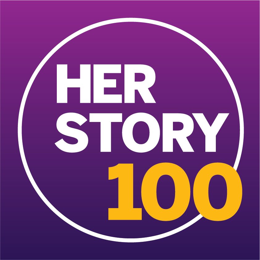 New logos for #HERStory100 #WomeninSTEM Full stories about the sheroes of STEM at HERStory100.com