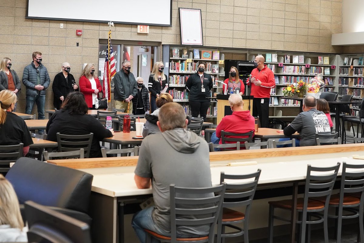 SSCcardinalNews's tweet photo. The SSC High School , District Administration and BOE  wish to congratulate Vickie O’Dell as a Nebraska Paraeducator of the Year recipient for 2020! Vickie was surprised today at a staff meeting.  She will be honored again at the NE Paraeducator Conf. held on Nov. 10th. #GoCards https://t.co/M0bvYnpiai