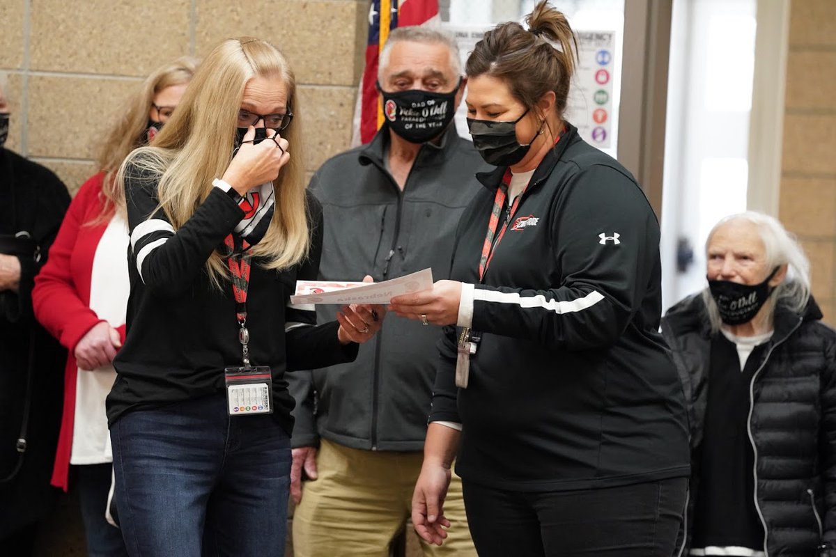 SSCcardinalNews's tweet photo. The SSC High School , District Administration and BOE  wish to congratulate Vickie O’Dell as a Nebraska Paraeducator of the Year recipient for 2020! Vickie was surprised today at a staff meeting.  She will be honored again at the NE Paraeducator Conf. held on Nov. 10th. #GoCards https://t.co/M0bvYnpiai