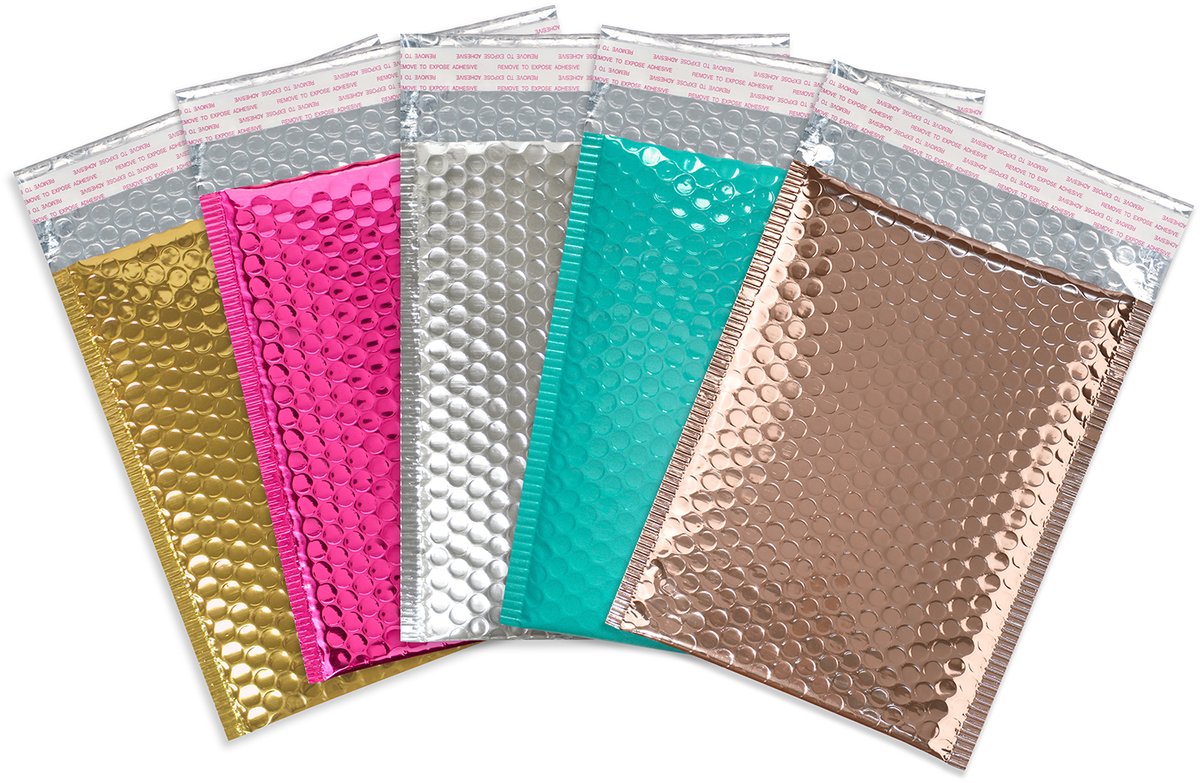 Our metallic bubble mailers come in a full array of colors to match your branding! Shop our in-stock selection: bit.ly/2B3po3W