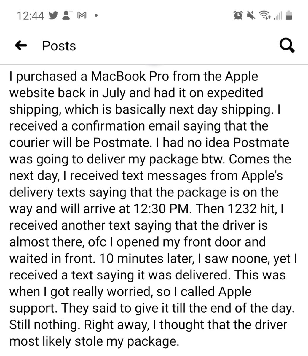 penguyennss's tweet photo. @Apple @Postmates This is how you handle something like this? Deflect every concern towards local law enforcement that can't do anything because such a huge lack of information. Through @Chase 2x failed dispute, I found out the Postmate driver name "Abel M." #Apple #postmates https://t.co/LnLzX6SIVR