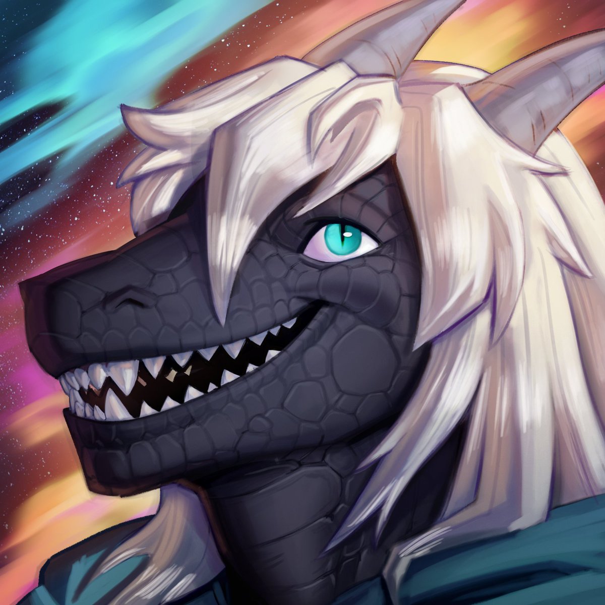 My first batch of commissions is almost finished, just a few more on the way before I open again. It was a nice challenge to paint all this silvery hair for @benevorelent. So much fun adding scales on the character, it's so relaxing.