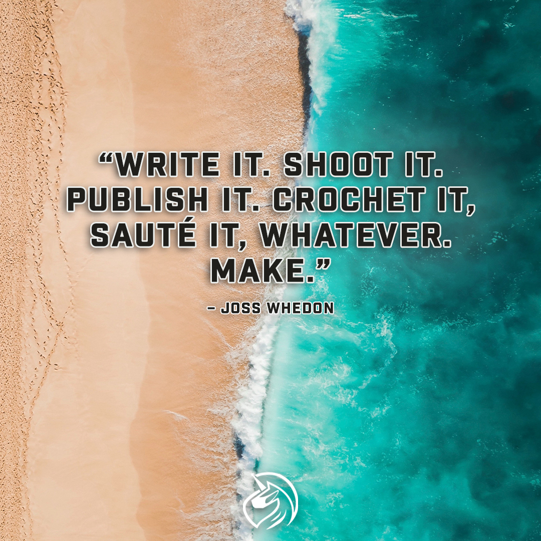 CREATE, CREATE, CREATE! Pay no mind if your first shot isn't that good - it rarely is. Stick with it, be consistent, and keep creating.
#TheUnicornManifesto #josswhedon #conqueryourfear #successtips #visualise #creationstation #positivethought #optimism #inspiring https://t.co/cNlMxh65ow