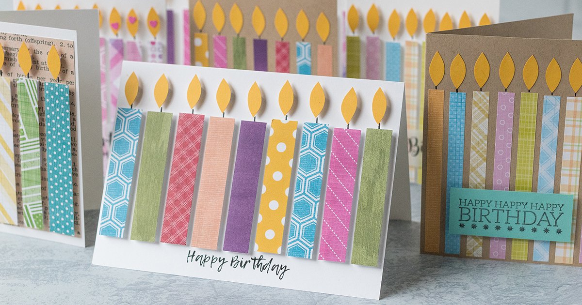 DIY easy candle birthday cards from @randomcreative. Simple colorful homemade card idea to make for moms, dads, sisters, brothers, teachers, friends, and more! bit.ly/candlebirthday… #homemadecards #handmadecards #birthdaycards #birthdaycardidea