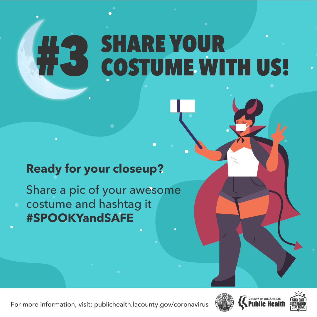 lapublichealth's tweet photo. Scroll through for some #Halloween safety inspiration to help you and your loved ones celebrate this year. #Spookyandsafe https://t.co/qrMMhkDl9K