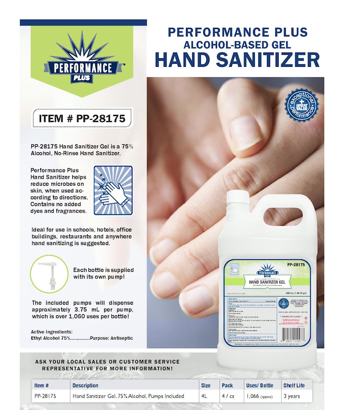 We are committed to keeping our employees, community, and customers safe. With our Performance Plus Gel Hand Sanitizer made with 75% alcohol, you can eliminate 99.9% of bacteria from hands in seconds. tryvillage.com/contact-us.html