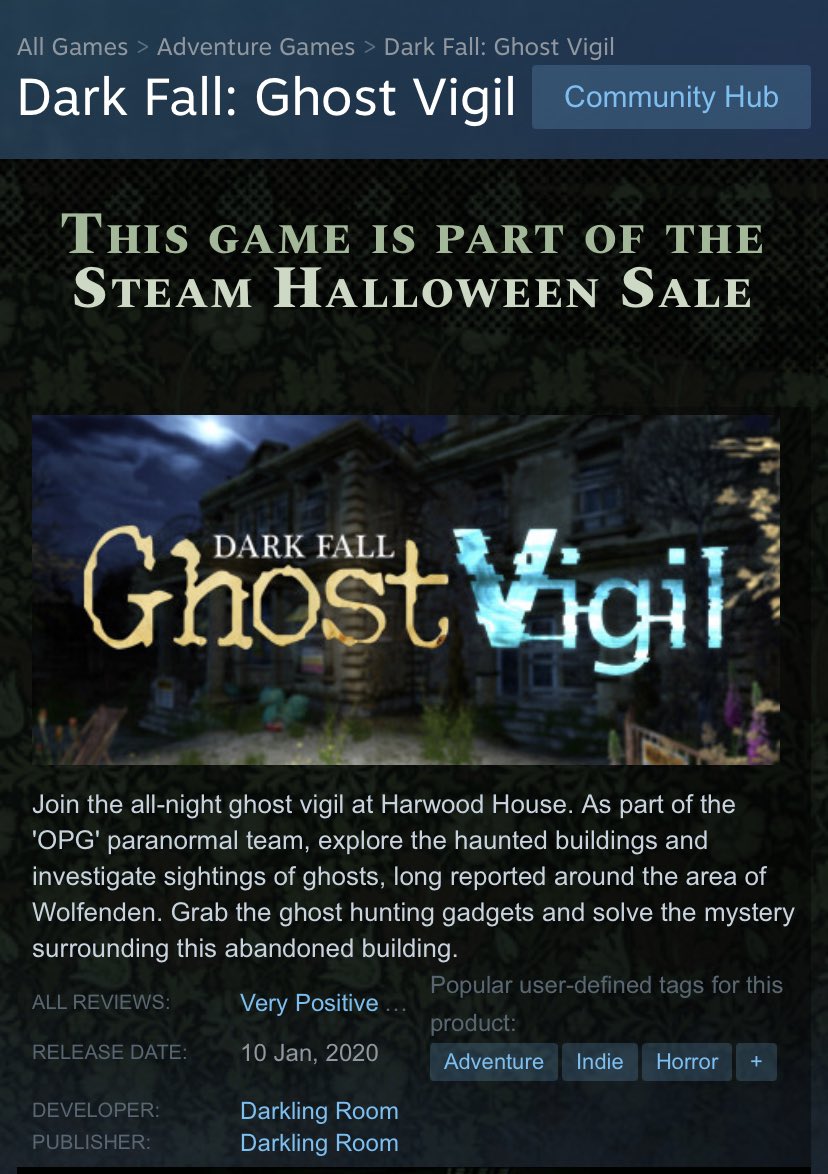 jonathanboakes's tweet photo. ๐ป The Steam Halloween Sale is on, and guess what?๐ #DFGV is in it! ยฃ6:21 is a bargain. ๐ป https://t.co/A1cHT2N3ay โ ๏ธ #ghosts #ghosthunting #haunted #halloween #evp #emf #spooky https://t.co/TlV53jT718