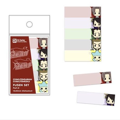 oh how cute, Phoenix and Edgeworth sticky note set, have a little bubble and everything-