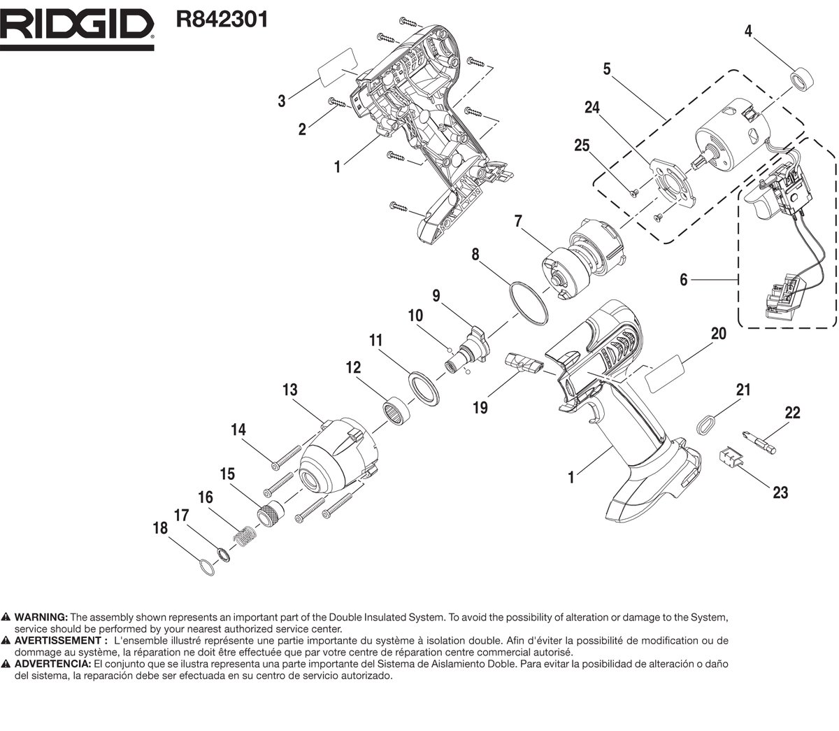 The wires are another significant clue. The length and width of the wire match up to what one would expect to find in a power tool, connecting the motor to the switch and battery (see parts 5 and 6 in this exploded diagram).