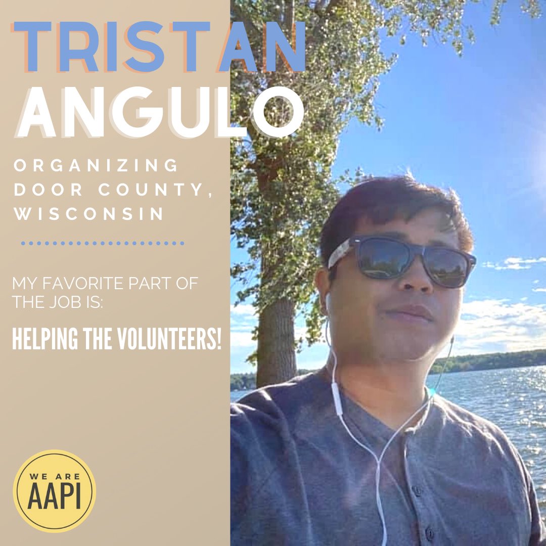 WeAreAAPI's tweet image. Next in our AAPI Organizer Spotlights ✨: @tristanjangulo !

Tristan is organizing in Door County, Wisconsin. 
Sign up to help him and his team this FINAL weekend of GOTV: docs.google.com/forms/d/1gPMEc…