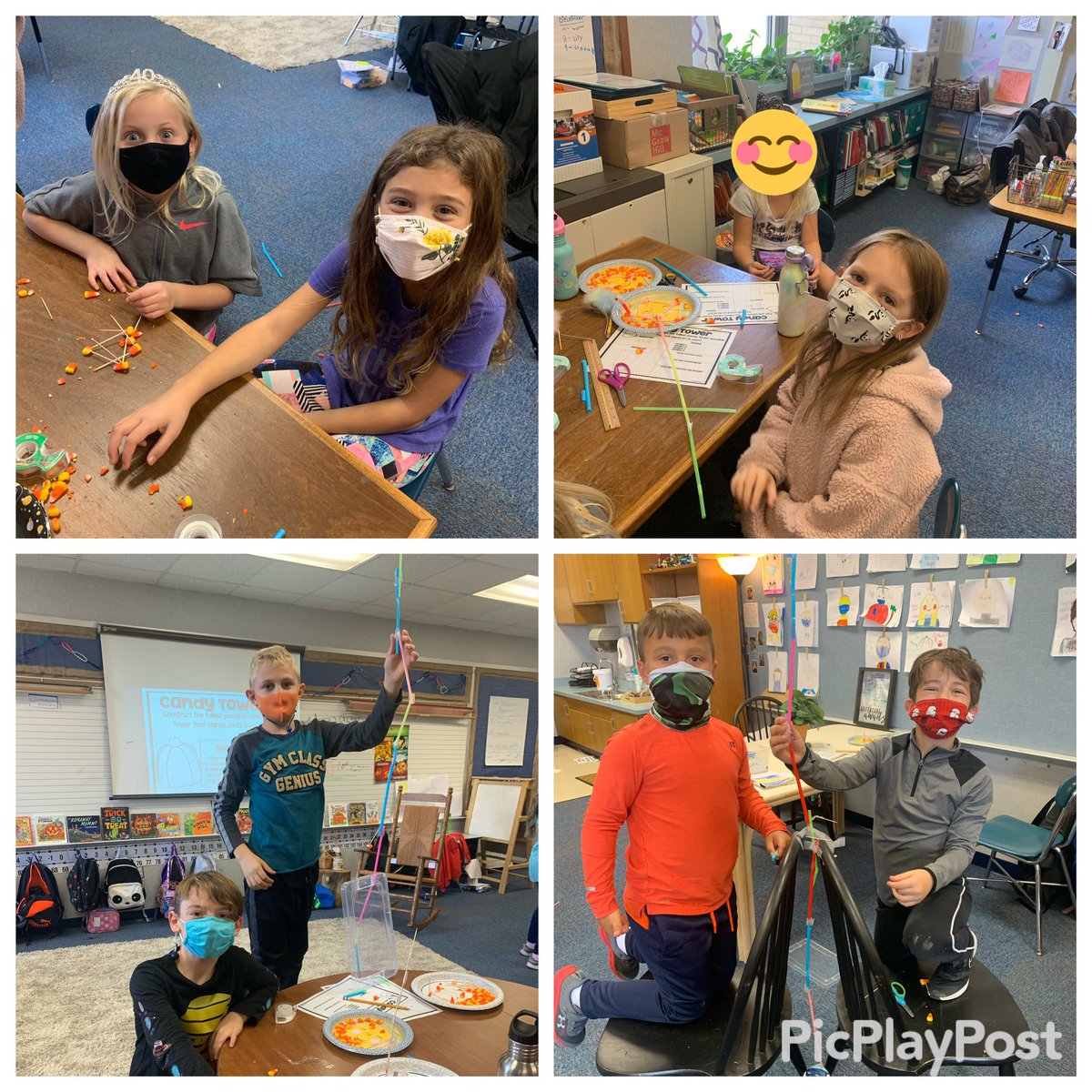 MrsRenner1's tweet photo. STEM Challenge: Construct the tallest tower possible! @FESTigersHSE https://t.co/rolgunt5RB