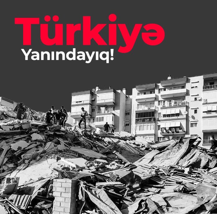 Yanındayıq Türkiyəm🇦🇿🇹🇷Biz türkləri ALLAHdan başqa heç nə və heç kim çökdürə bilməz,Rəbbimdə yanımızdadır💪🏻#deprem #depremizmir #yanındayızTürkiye