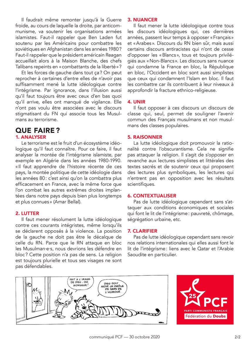 Communiqué de la Fédération du Doubs du PCF suite aux attentats
facebook.com/69992918678505…