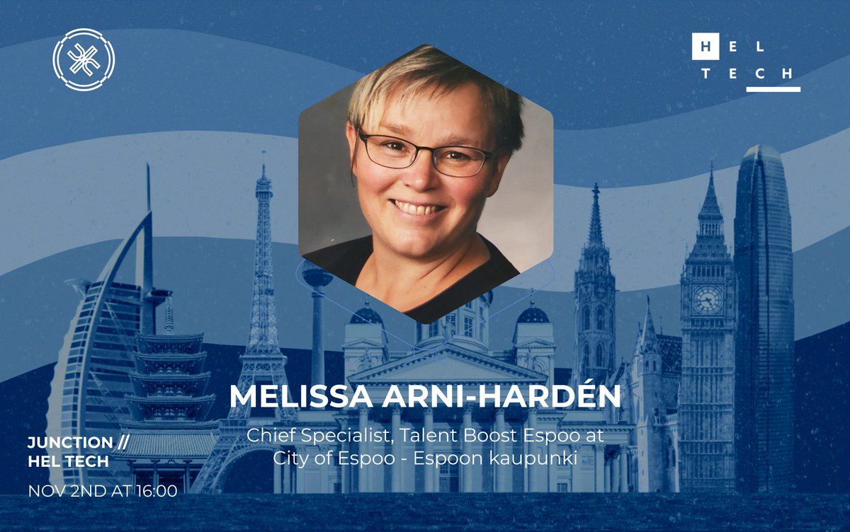 Please welcome Melissa Arni-Hardén <a href="/MeliArniHarden/">Melissa Arni-Hardén</a> , Chief Specialist, Talent Boost Espoo at <a href="/EspooEsbo/">Espoon kaupunki</a> City of Espoo to be the moderator of Hel Tech’s virtual panel discussion next week
👉Get your free ticket- bit.ly/HelTech-ticket 
📅4:00pm 02/11