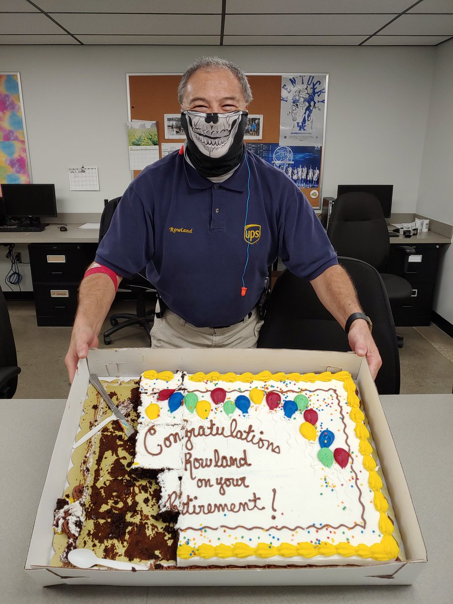 LexPreUPS's tweet photo. Congratulations on your retirement Rowland Matthews 🎉🎃🎉  We are celebrating Rowland who has been with the company for 20 years!  From Roswell, GA to Lexington, KY now to #NOLA to celebrate a great career!
#UPS #retirement #Halloween @rowma98 @UPSKentuckySE @OhioValUPSers https://t.co/cL0xBrujzf
