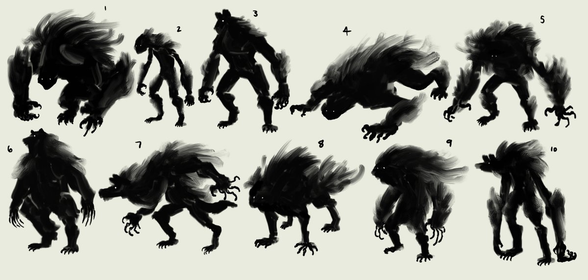 Emma_The_Ward's tweet photo. Werewolf silhouette classwork. https://t.co/LkU38ntLFJ