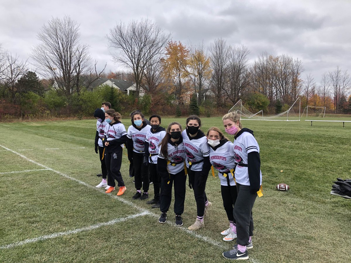 SCAwixom's tweet photo. Another Powderpuff game is in the books. Congratulations to the seniors for taking the win! ⭐️ 💜🏈 #SCAsisterhood #SCAtradition #SCAclassof2020 #SCAclassof2021 https://t.co/8eJjUxXFuW