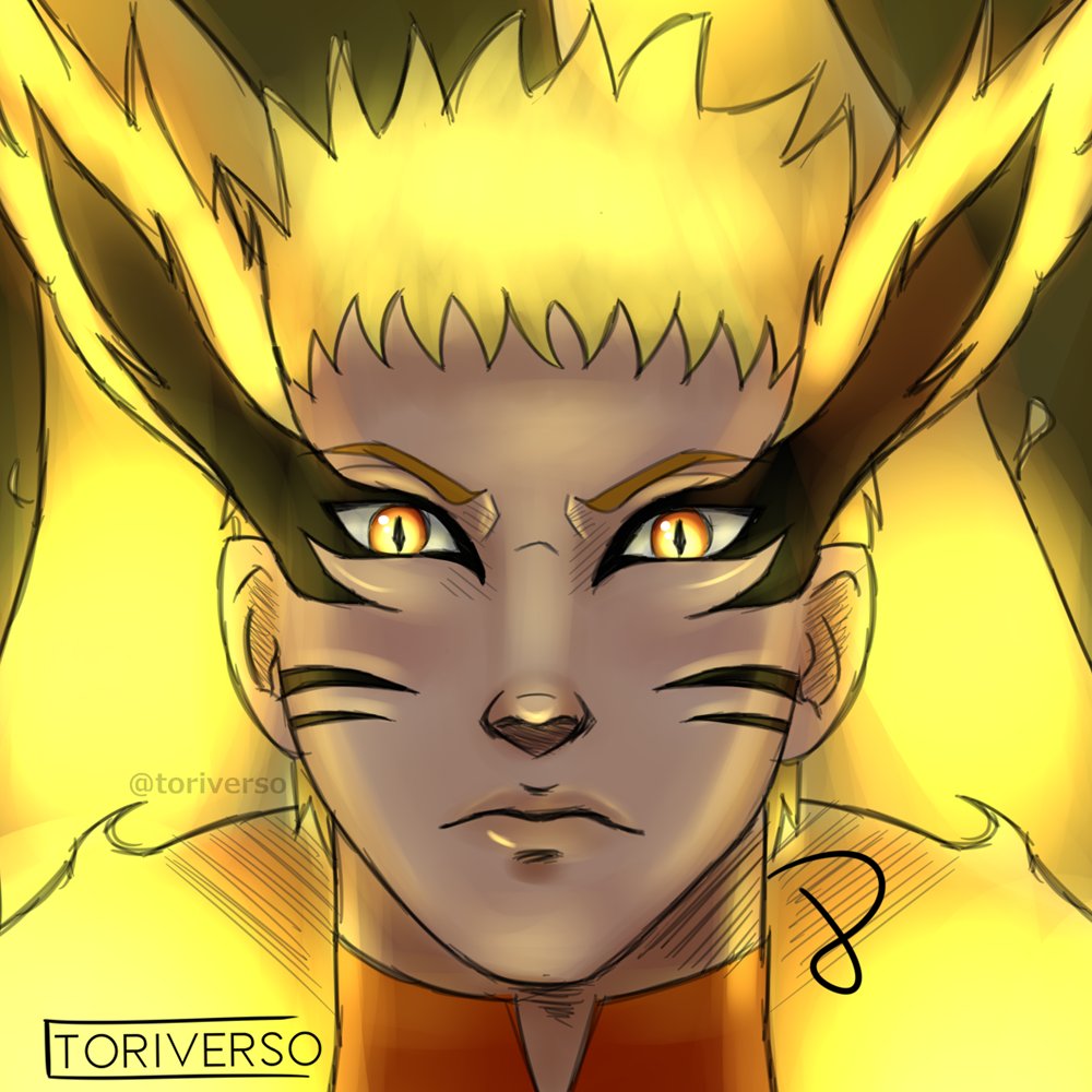 Desenho de hoje Naruto modo Kurama