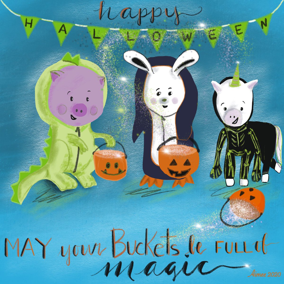 ahaburjak's tweet photo. Happy Halloween! May you experience some magic tomorrow 🎃 #colour_collective #halloween2020 #kidlitart #limepunch https://t.co/ZJ9JF3NYej