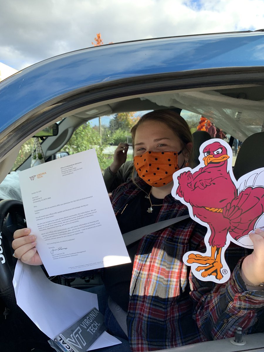 AuburnHSEagles's tweet photo. AHS students finding out if they will be future Hokies at the drive-thru on-site pick up! Thank you @virginia_tech @MarkMiear #GraduateWithAPlan https://t.co/OpZrWIi151