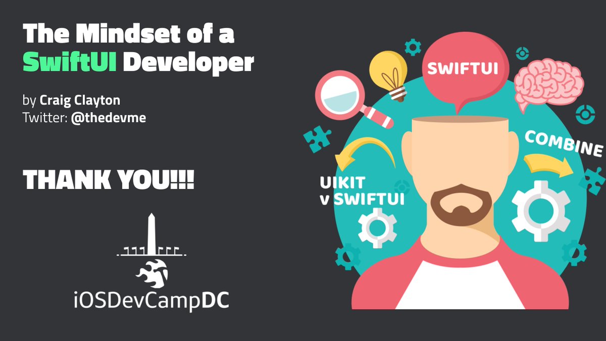 thedevme's tweet image. 70 slides and 40 mins starting at 5:20 pm for the @iosdevcampdc 

Let’s Do This.

#SwiftUI
