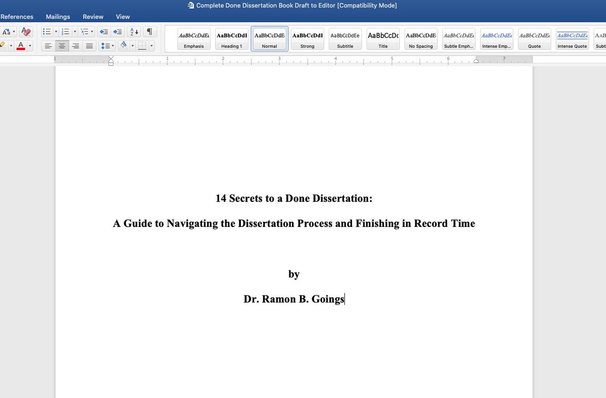 RamonGoings's tweet image. Complete draft of my upcoming @DoneDissCoach book &quot;14 Secrets to a Done Dissertation: A Guide to Navigating the Dissertation Process and Finishing in Record Time&quot; is off to the copyeditor for review! #donedissertation