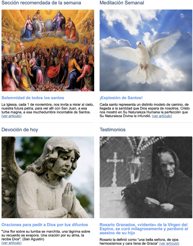 rdc_org's tweet image. #Visita nuestra # 👉 reinadelcielo.org 👈 y #descubre lo destacado de esta #semana y #muchomás ➡️ #TodoslosSantos #fielesdifuntos #explosióndesantos #vidente #VirgendelEspino #milagro #perdón #aparicióndelaVirgenMaría