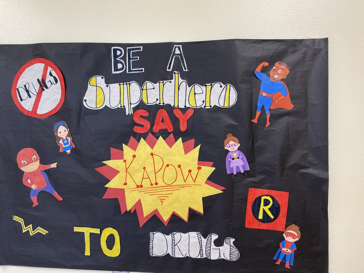 HarmonElemHawks's tweet photo. Harmon’s Red Ribbon Week! “Be a Super Hero, Say NO to Drugs!” https://t.co/F10NXdVUuc