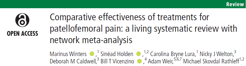 Who's excited to see more #LivingSystematicReviews in #BJSM?
This one on the comparative effectiveness of treatments for patellofemoral pain #OpenAccess
👏 @MarinusWinters @Sinead_Holden @Bill_Vicenzino & team
https://t.co/o5noyxlQtd https://t.co/ImlmNpo5Nt