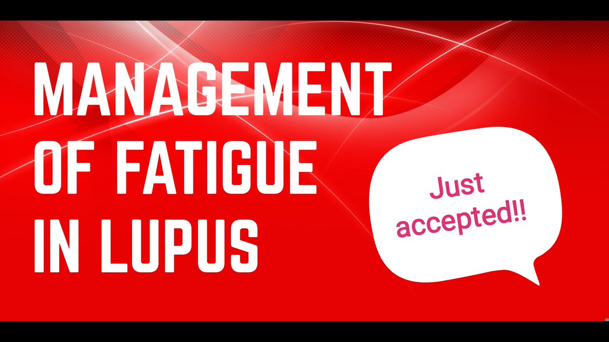 🎉So happy to share that the latest paper from my group @CRMR_RESO "Towards a practical management of #fatigue in systemic #lupus" has just been accepted 👍 in @Lupus_SM
I will share 🗣️ the full paper 📑 as soon as it is online as it will be #openaccess 🔓 https://t.co/MFgeqYvHB4
