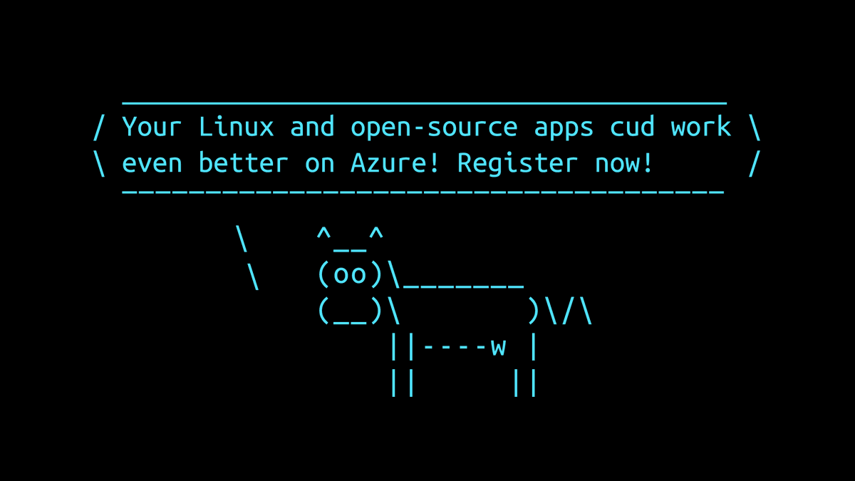 Azure's tweet image. Upgrade your mission-critical OSS apps with tips and demos from Linux rock stars at #OpenAzureDay on Nov 18. Do more with Linux on Microsoft Azure! Register now: msft.it/6016TACLj
#LinuxOnAzure