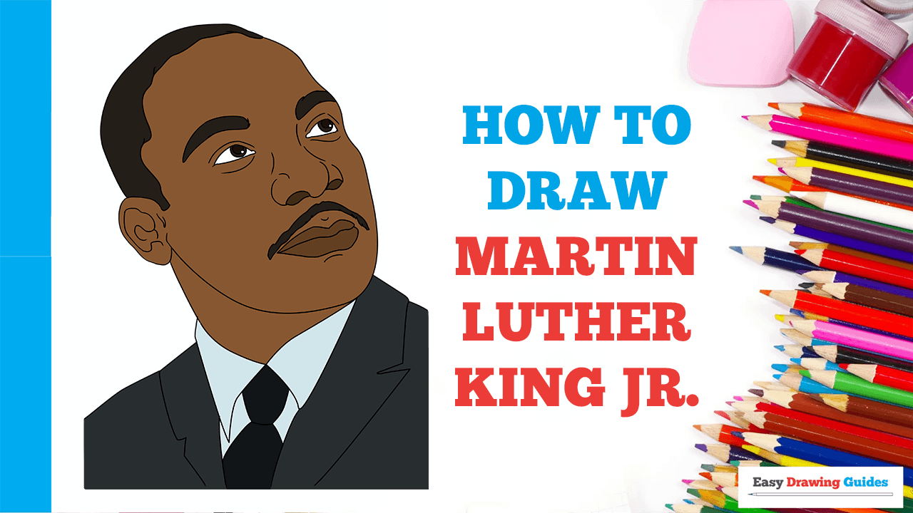 how to draw martin luther king jr step by step for kids