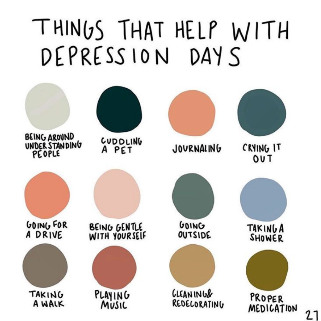 IntlBipolar's tweet photo. Some great tips for depression days! https://t.co/bpe1OmvfdA