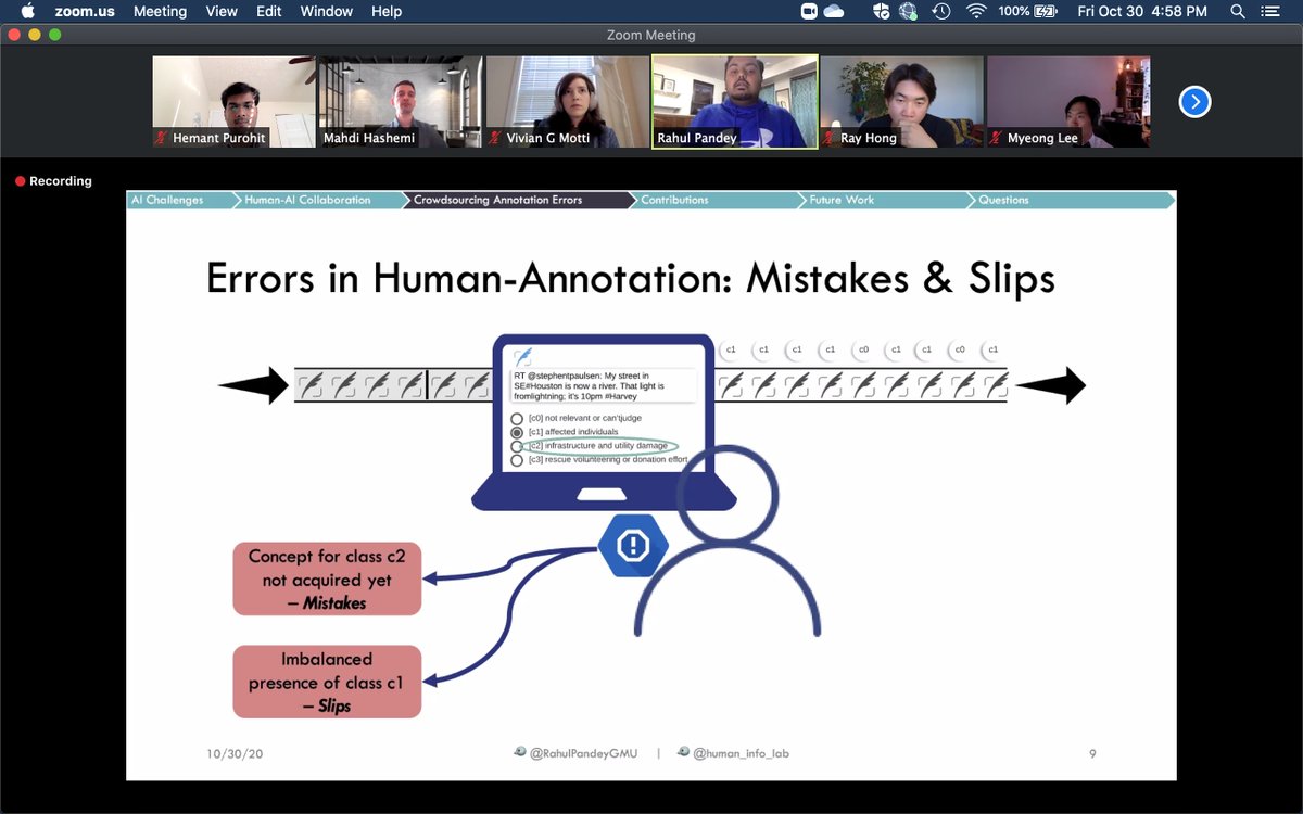 human_info_lab's tweet image. . @RahulPandeyGMU presenting his PhD research progress on #HumanAIcollaboration methods to improve human labeling process for better data quality at the IST research symposium @VolgenauSchool