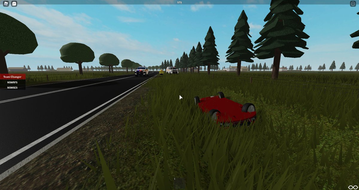 RFS_RBLX's tweet photo. Crews from RFS and SES responded to a MVA reported this afternoon. On arrival crews found 1x car rolled in ditch. car unfortunately caught fire. crews Found a body which had been stuck and burnt. all crews have returned and have Support available #roblox https://t.co/TgieqgyM8h