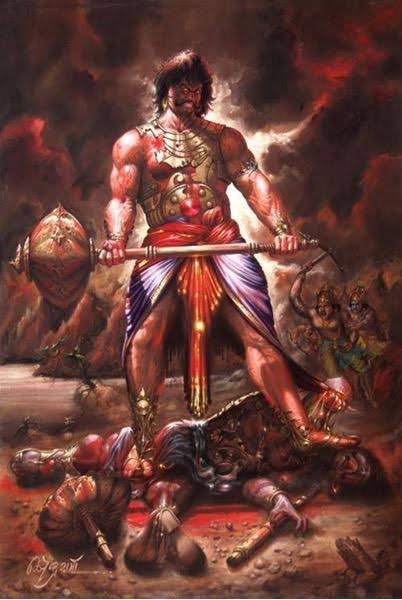 Bheem Gada-Bhima broke his gada a number of times. He left his first gada in vaarnavart and got a black gada. He had a golden gada which he broke in dyut sabha before he lost to Shakuni. In exile he got another one but it was broken by Hanuman. He is known as the best Gadadhar.