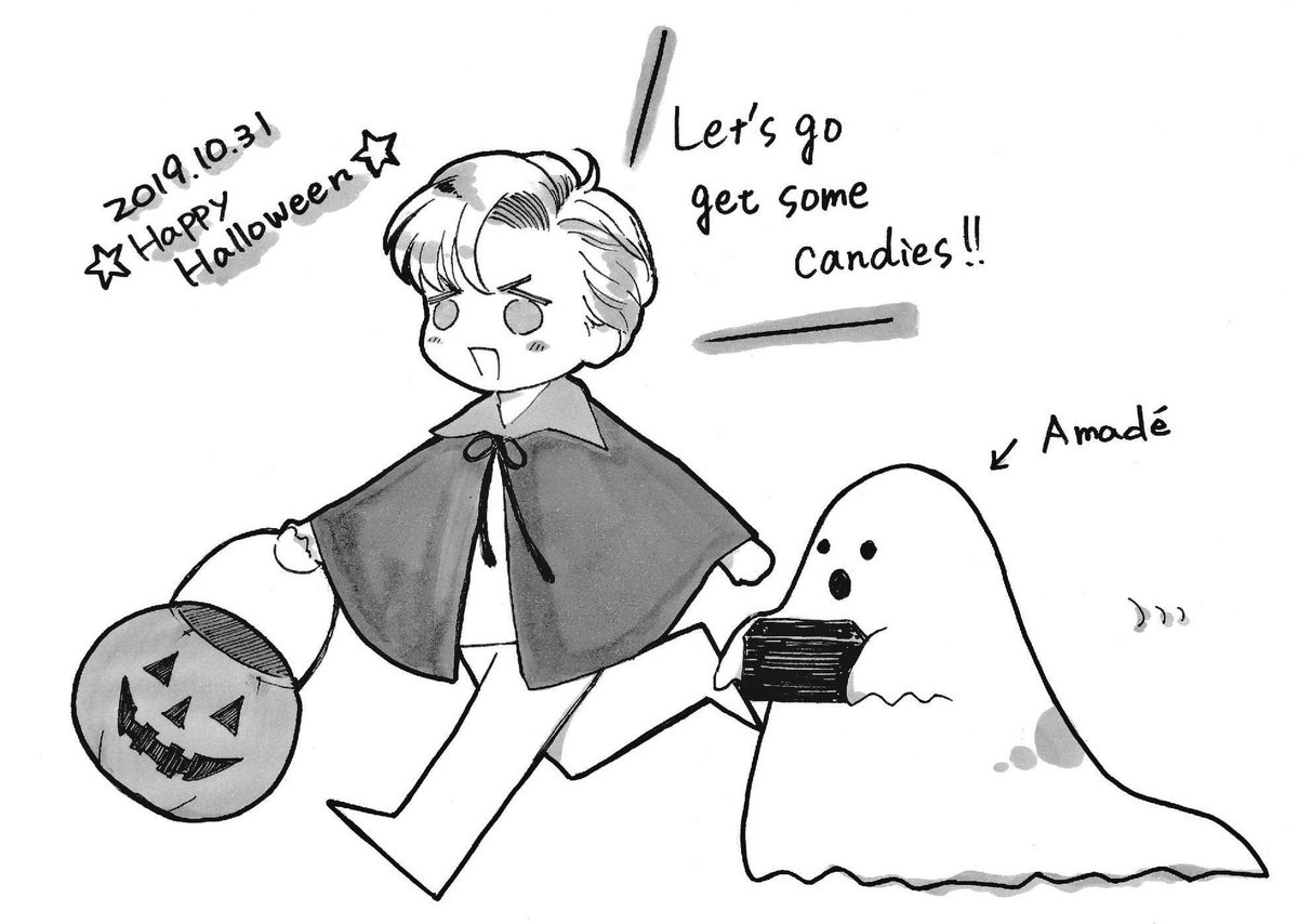 ハロウィ〜〜ンですが絵を描く暇がないので昨年と一昨年描いたものを再掲しておきます? 