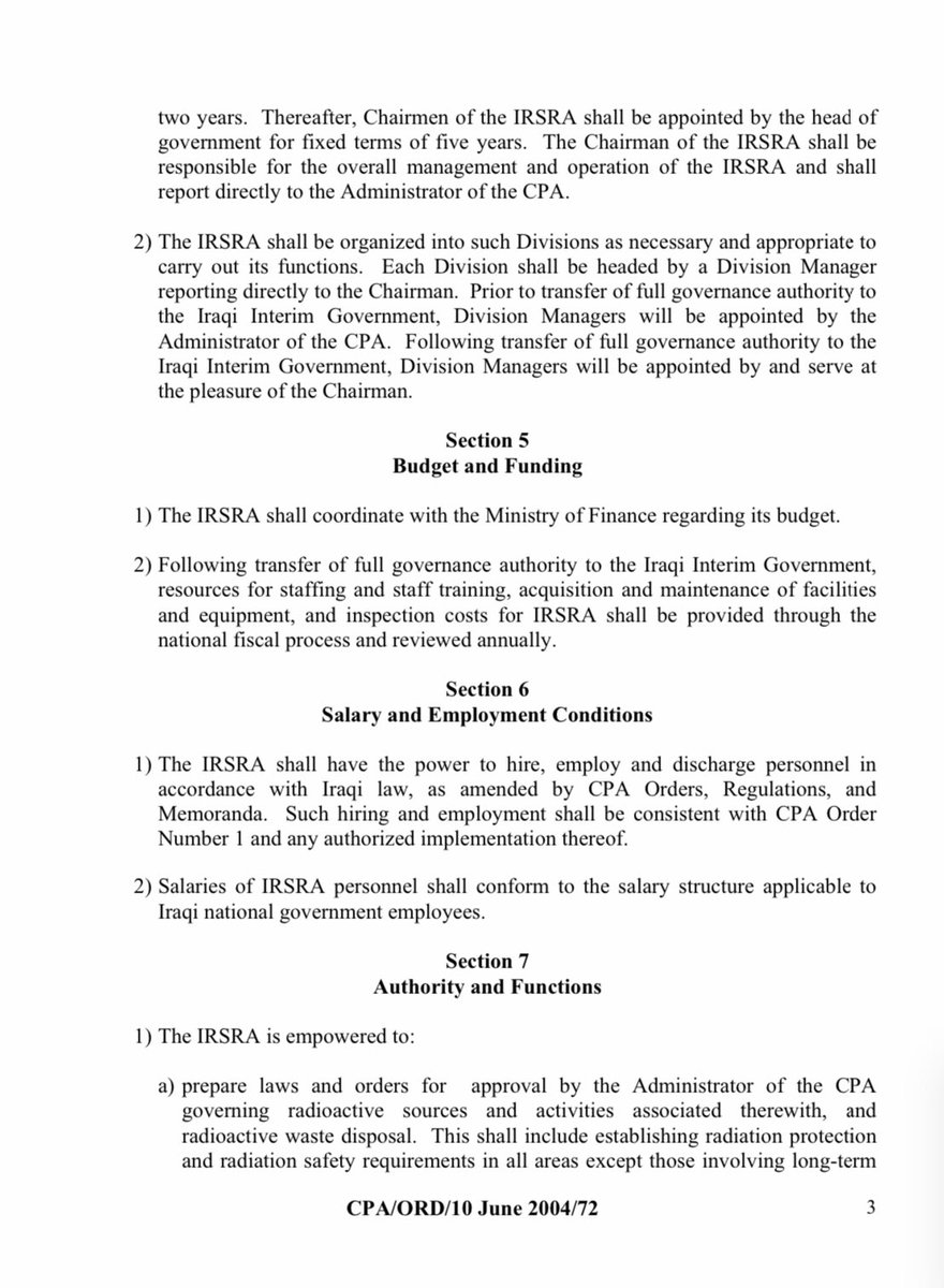AmaGiIQ's tweet photo. #PaulBremer establishes a Radioactive Regulatory Authority. The only thing radioactive in #Iraq is US legacy of bombs in cities like #Fallujah, which has one of the highest levels of birth defects.
#CPAOrders
#CPAOrder72
#Day97
#unalienableRights
#Ama_gi
#بريمر https://t.co/vmdg90gxzJ