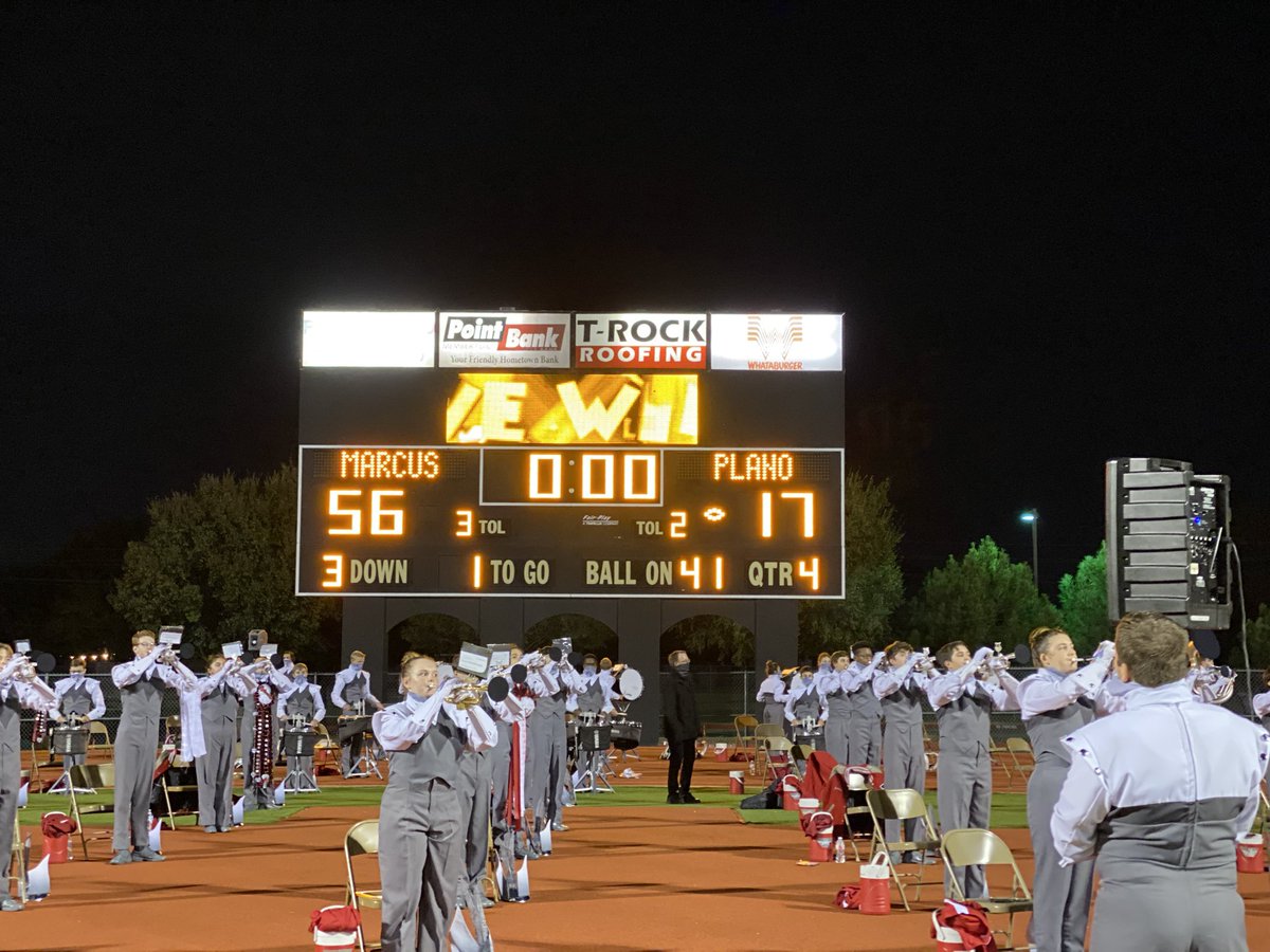 MarcusFootball's tweet photo. It’s a final from Marauders Stadium. @MarcusFootball 56, Plano 17. The good guys move to 5-0 (2-0 in district). #STCDA #ELITE #UNCOMMON #ProtectTheM #txhsfb https://t.co/WChIOOsv33